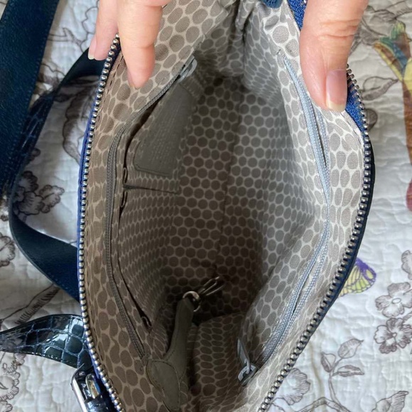 Brighton Navy blue Croc Pattern Bag - Picture 13 of 15